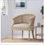 Chaise d'appoint avec structure en bois d'hévéa, revêtement beige et finition vieillie rétro pour élégance et confort-609119425