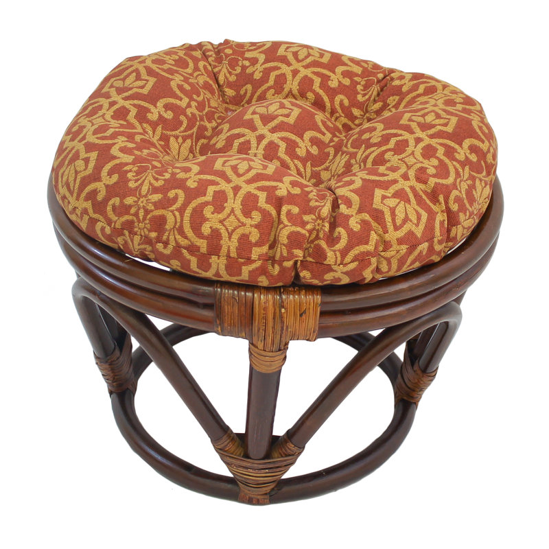Outdoor 4'' Ottoman Seat Cushion, Orange