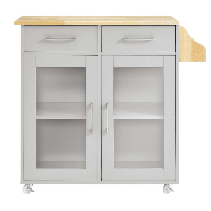 Modway Cuisine Kitchen Cart, Light Gray