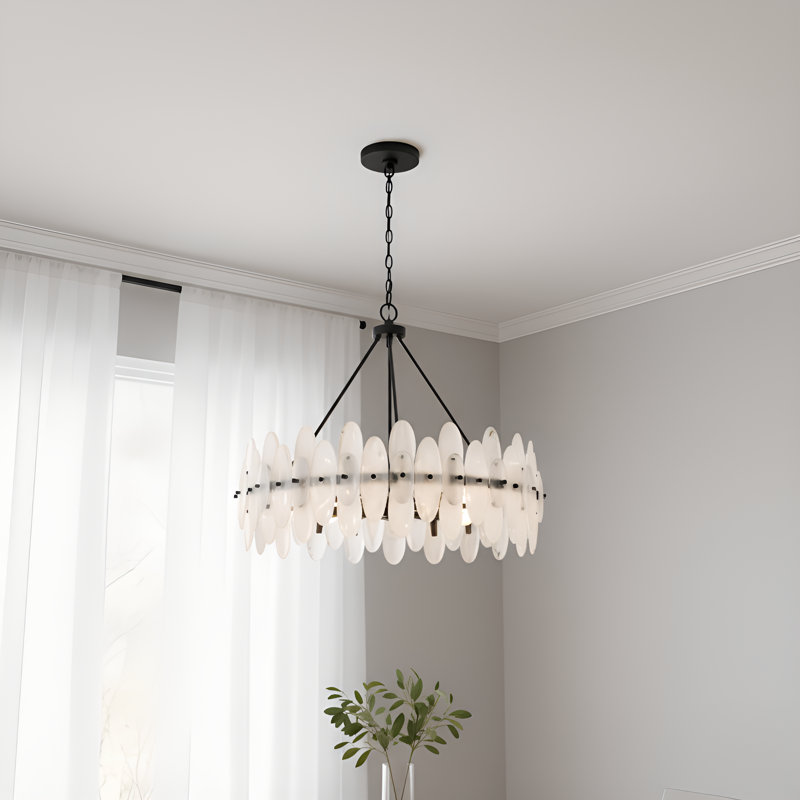 Luminaire suspendu noir mat 6 lumières Abigail