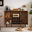 Armoire à vin en faux rotin avec porte et porte-verres à vin-849928524