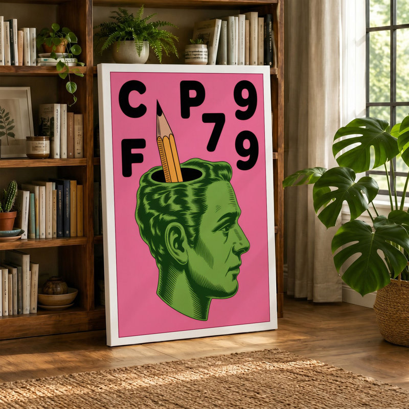Creative Mind Pop Art - Wrapped Canvas, 30x20 - 76.2 x 50.8 cm, Teal Border