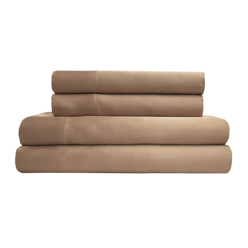 Ensemble de draps en micro-fibre, Ensemble de draps pour lit double + drap-housse + , Or