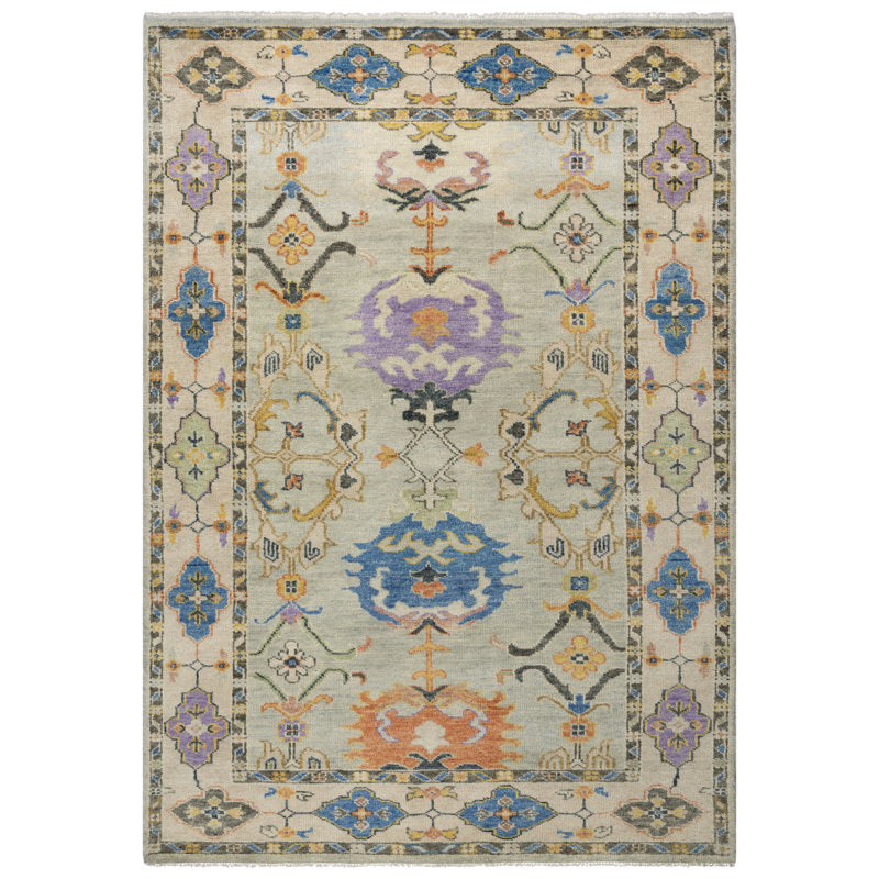 Wool Floral Indoor Rug, Rectangle 6' X 9'