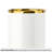 10" White Ceramic Vase With Round Polished Gold Base