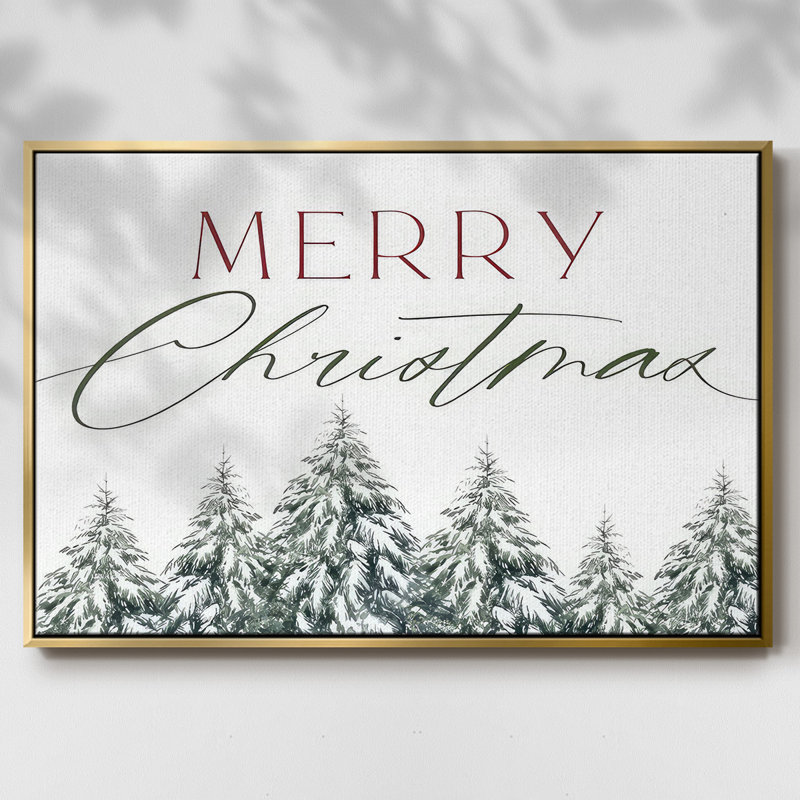Joyeux Noël, arbres, H 27 po x l 41 po x P 1,5 po, Encadrement doré