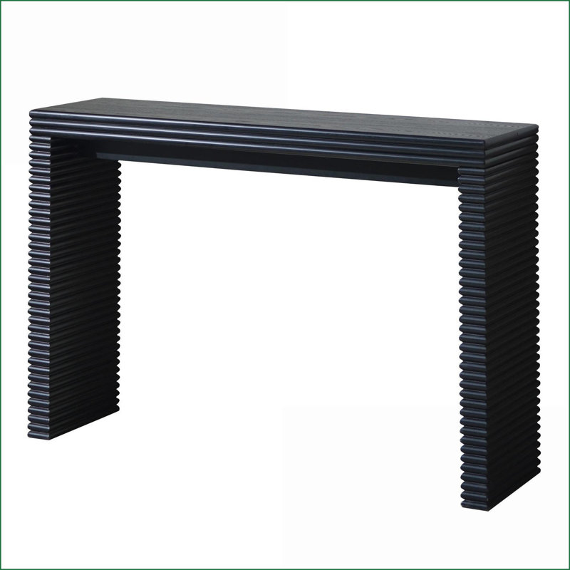 Élégante table basse à nervures noires de 47 po de largeur - peu encombrante pour le salon, facile à assembler