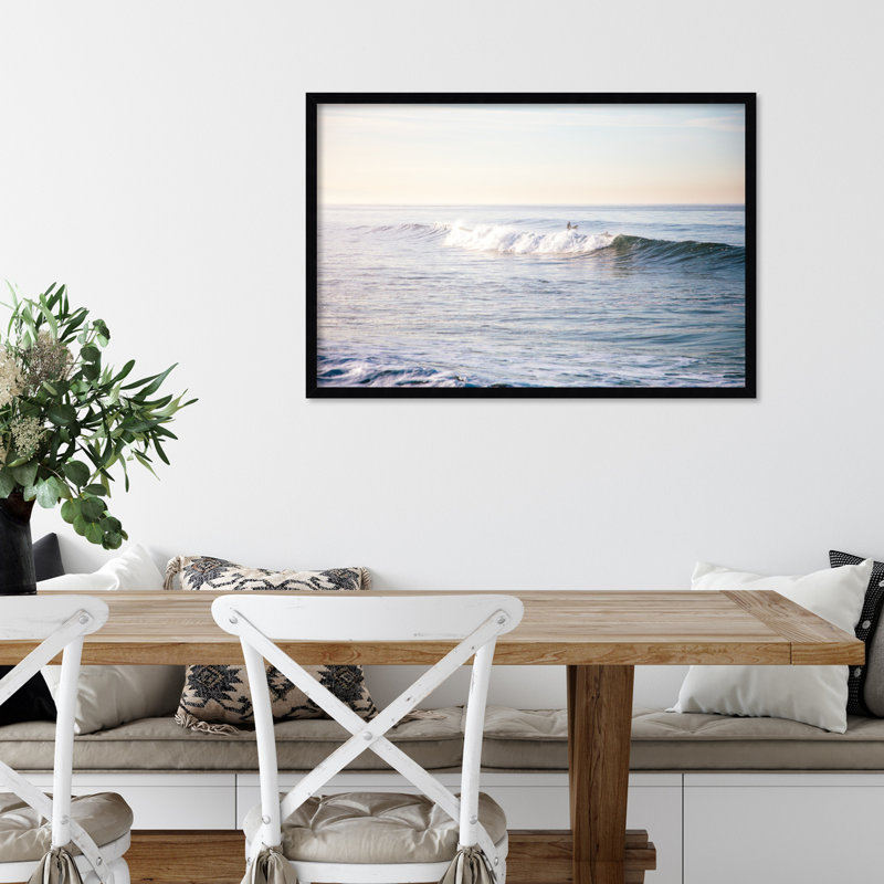 «Santa Monica Beach» par Laura Marshall - Photographie d'un seul cadre, Blanc, H 23 po x l 33 po x P 1 po