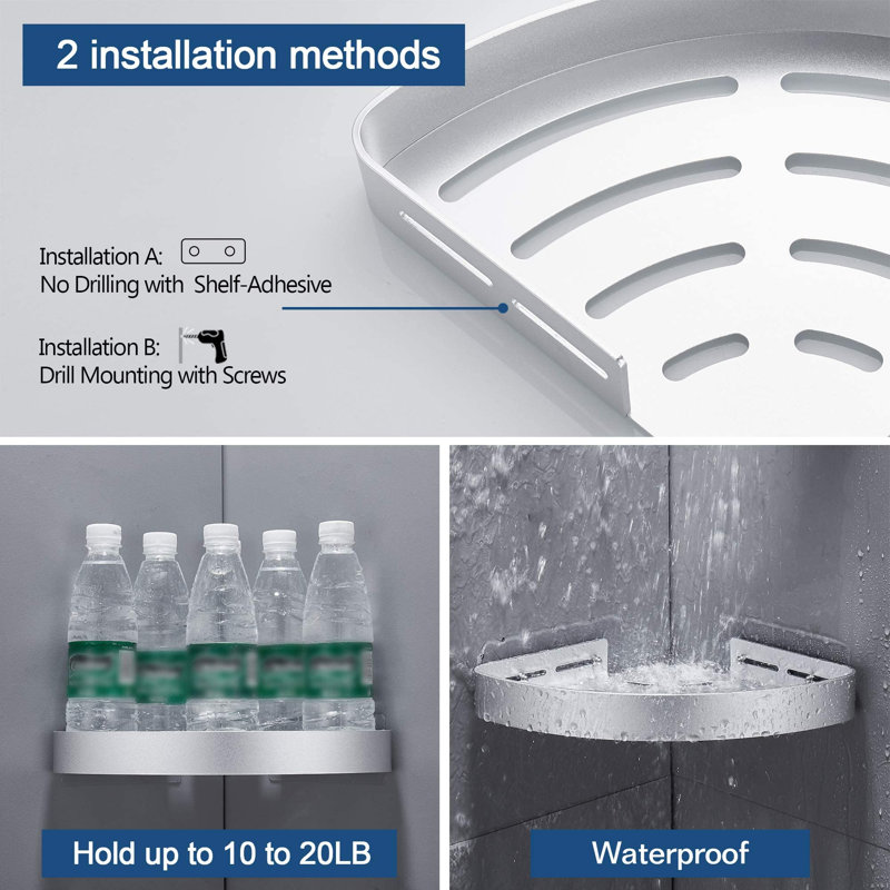 Shower Caddy, Glossy Silver