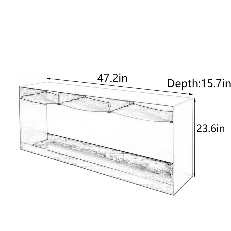 Table d'entrée de style Wabi-Sabi, H 23,6 po x l 47,2 po x P 15,7 po