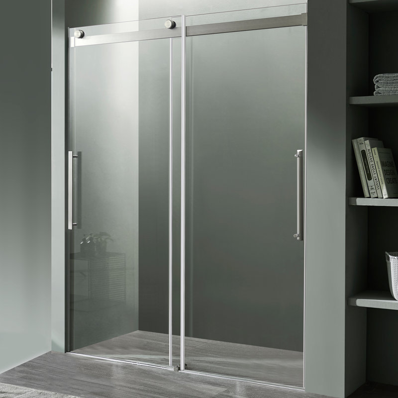 Stellar 60" x 76" Brushed Nickel Frameless Sliding Shower Door