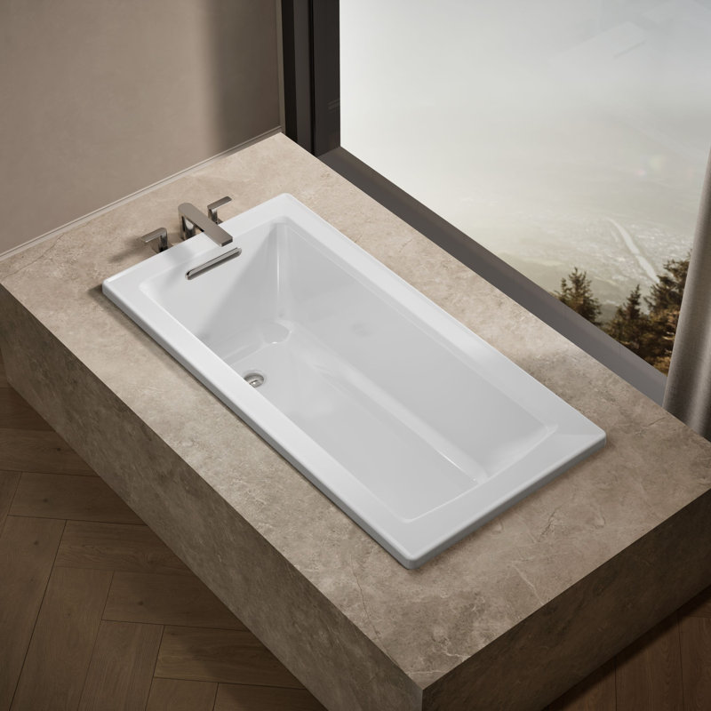 Archer 60" x 30" Drop-in Soaking Bathtub, White