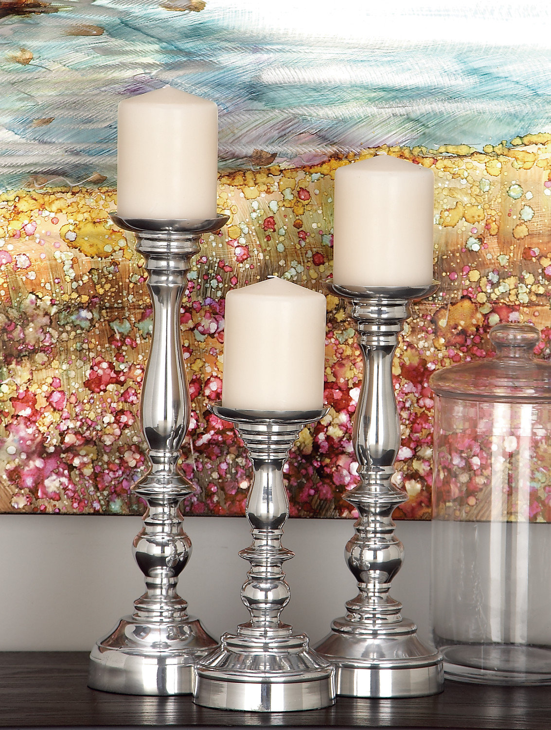 3-Piece Metal Candlestick Set