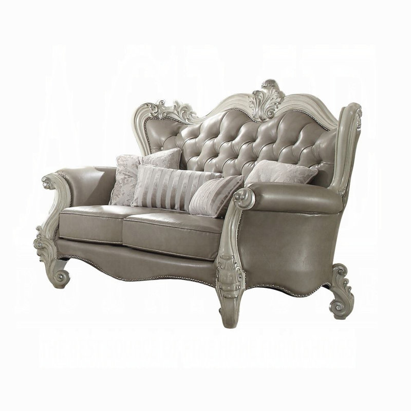 Causeuse Amalia, Blanc os, Gris rétro