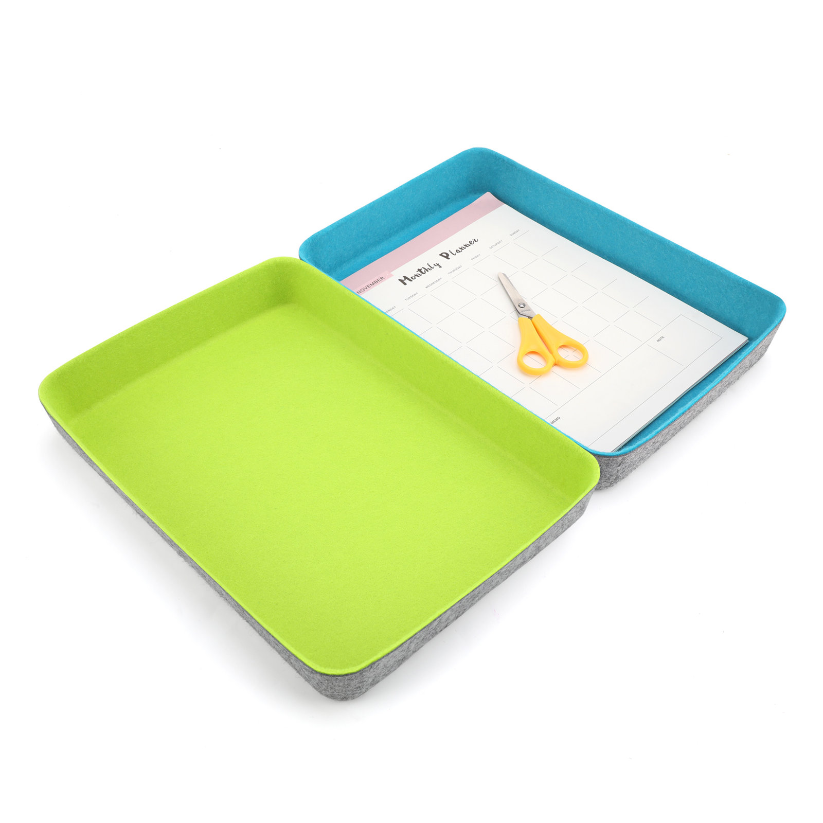 Office Desk Organizer Set, Green/Turquoise
