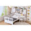 Lit simple en bois blanc compact avec bureau et bibliothèque pour les chambres modernes