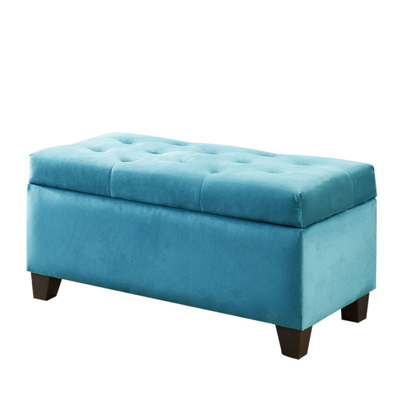 Banc de rangement / repose-pieds bleu Silas