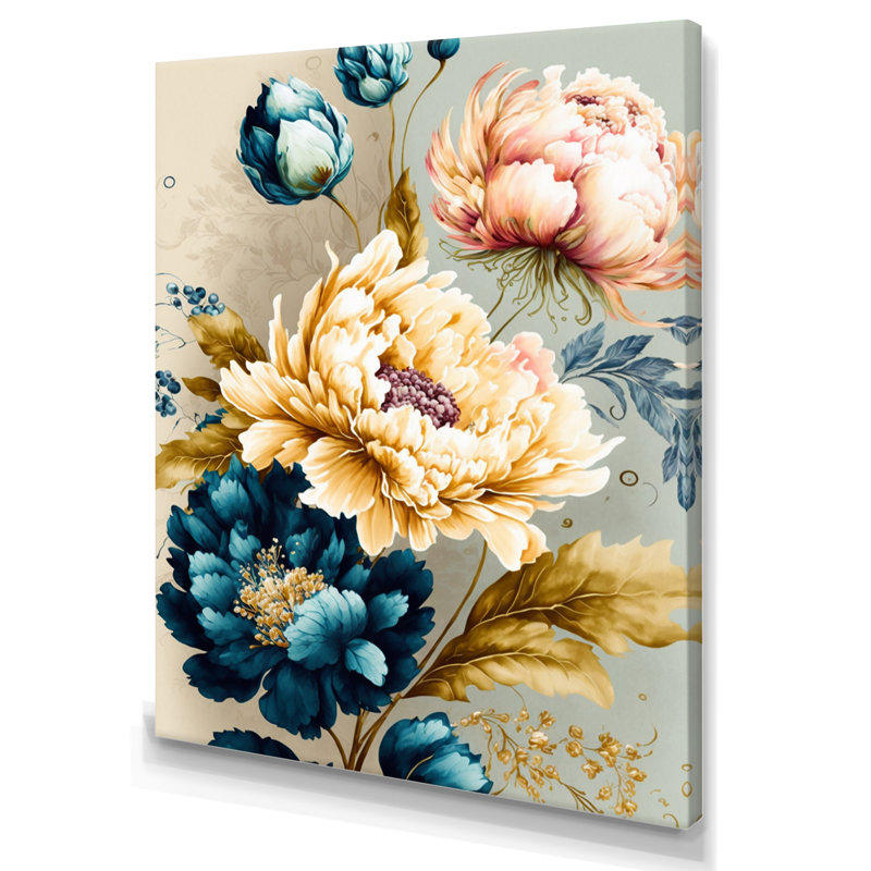 «Vibrant Multi-Color Floral Bunch II», impression sur toile, H 32 po x l 16 po x P 1 po, Toile tendue