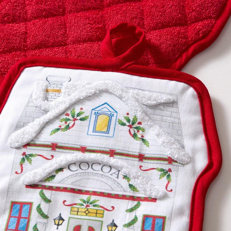 Manique de Noël Lenox Spice Village, lot de 2, multicolore - 18 cm (L) x 20 cm (l)