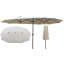 Parasol de patio double 15 x 9 pi - Très grande terrasse pour l'extérieur, avec manivelle et évent imperméable