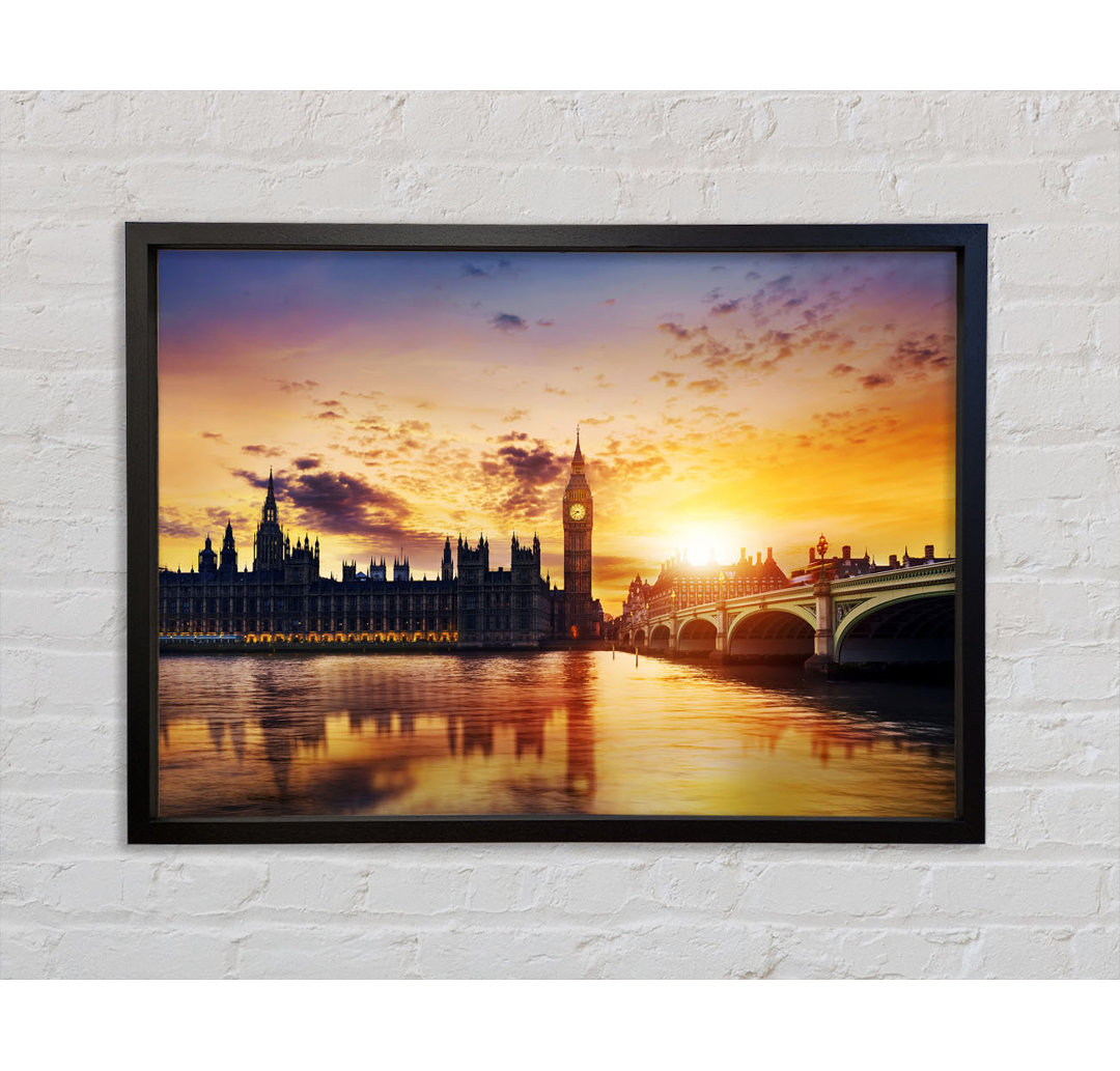 Sonnenuntergang über den Houses of Parliament - Einzelbildrahmen Kunstdrucke auf Leinwand