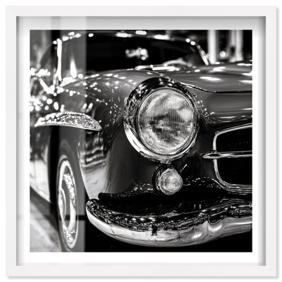 Décoration murale classique Glint I BW Shadowbox par Notoriart, cadre blond, 16 x 16