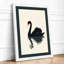 Black Swan Reflection Japandi - Framed Print-1289471278-1289471312