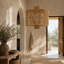 19.7 in. H Rattan Tiered Pendant Shade