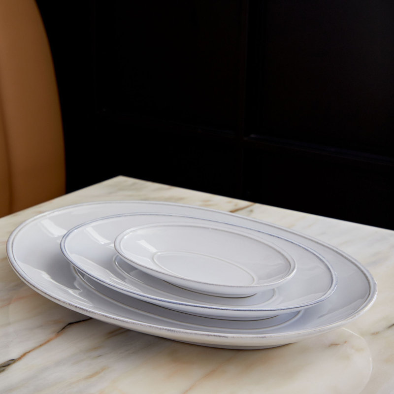 Friso Stoneware Platter, 1" H x 8" L x 5.5" W