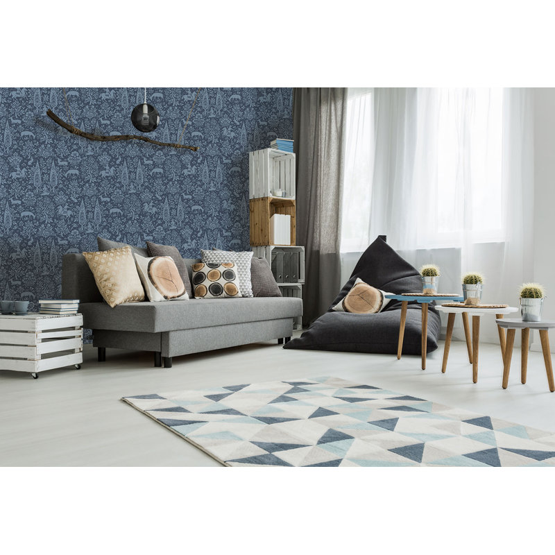 Madelyn 10.05m x 53cm Wallpaper Roll, Dark Blue
