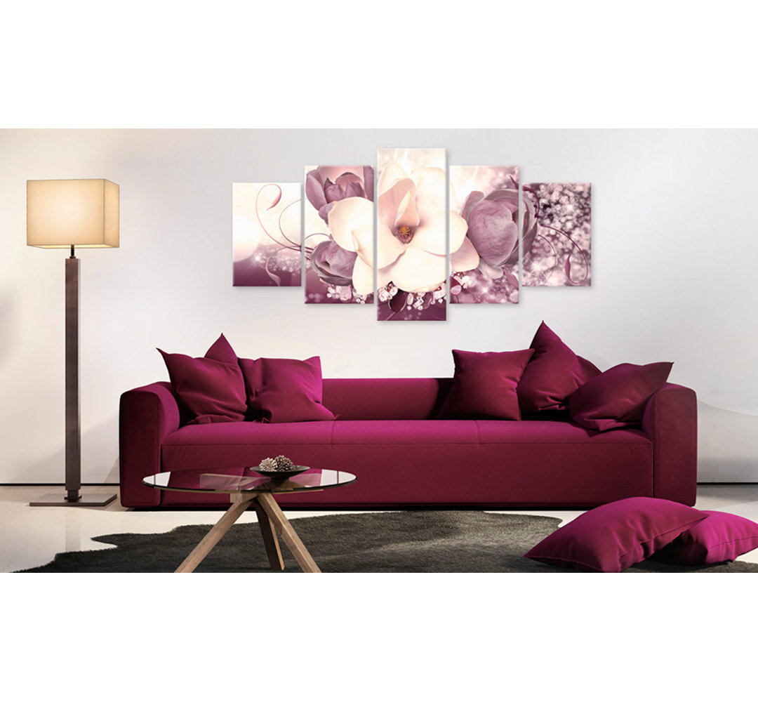 5-tlg. Leinwandbilder-Set Burgundy Princess