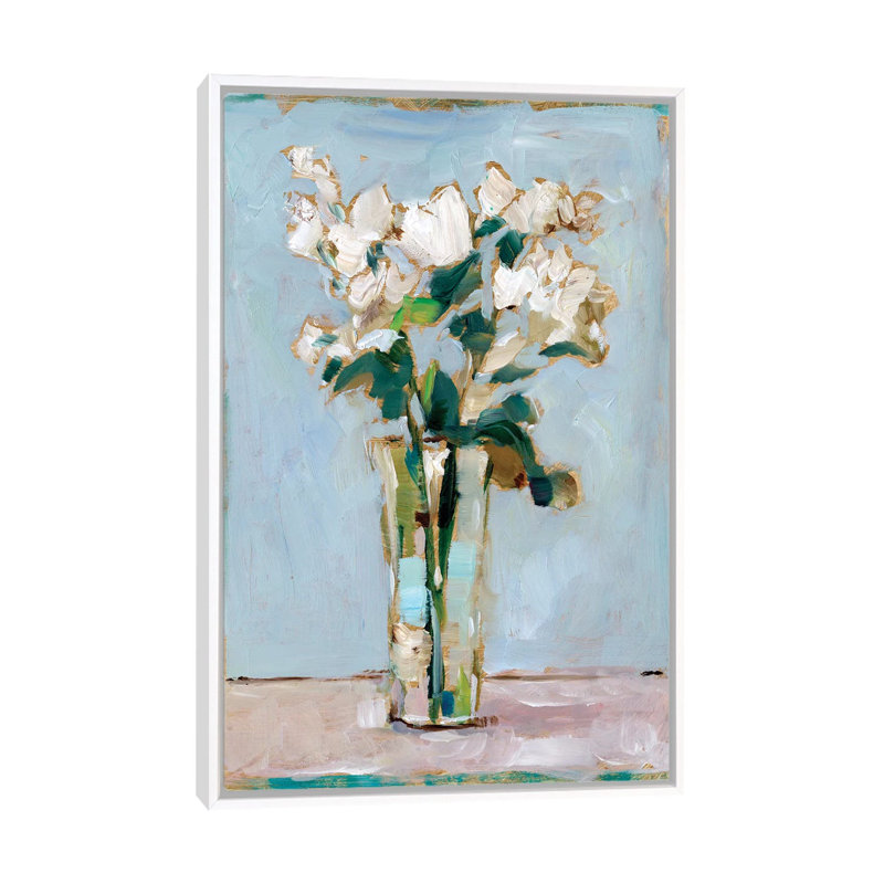 «White Floral Arrangement I» par Ethan Harper - reproduction d'art, Pas de tapis, H 40 po x l 26 po x P 1,5 po
