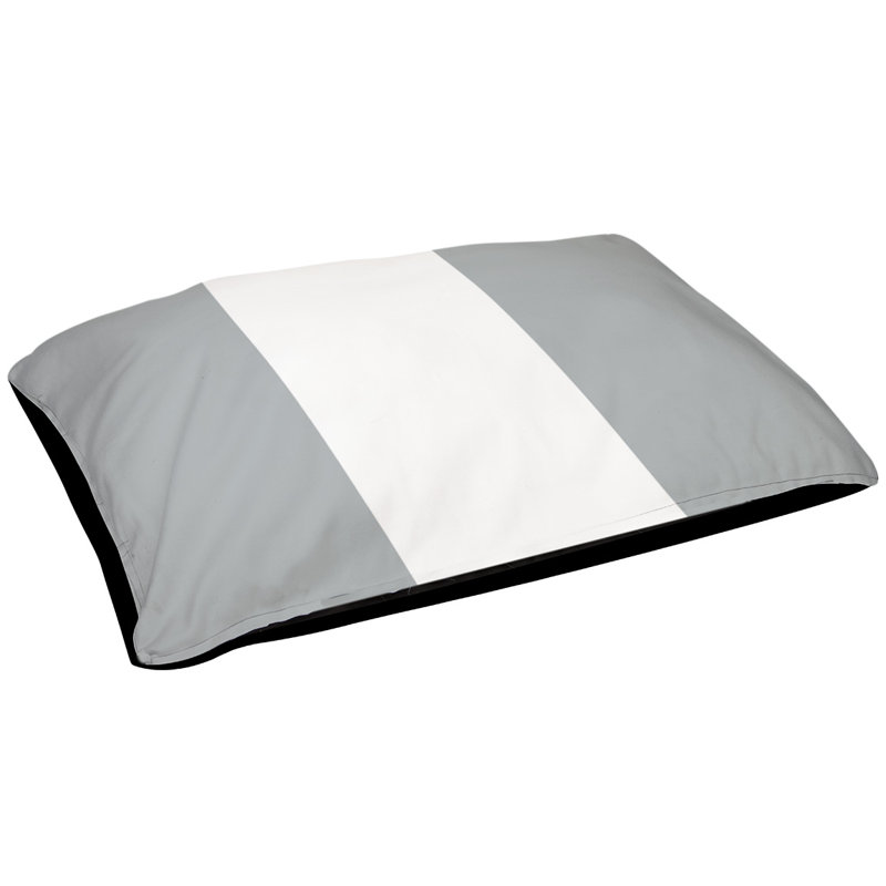 Coussin Oakland, Grand (l 50 po x P 40 po x H 7 po), Argent/blanc