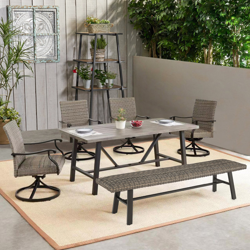  Rectangular 6 - Person Outdoor Dining Set