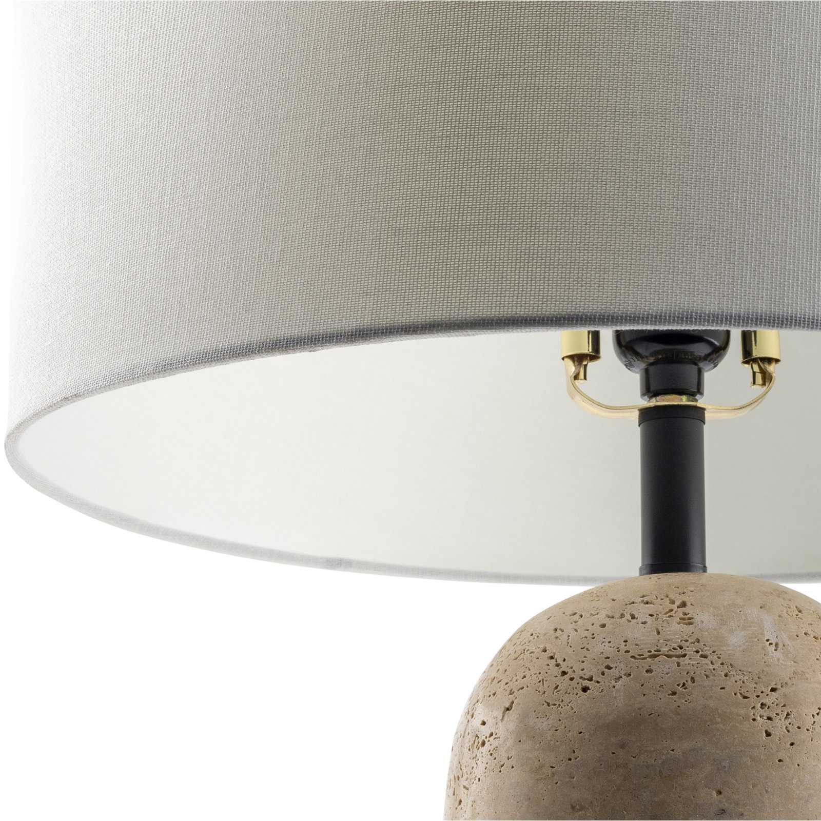 Holderness Travertine Table Lamp, 25" H x 15" W x 15" D