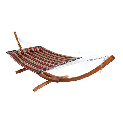 Hamac de bar en polyester pour 2 personnes West Hewish avec support en bois courbé de 13 pi - Catalina Beach
