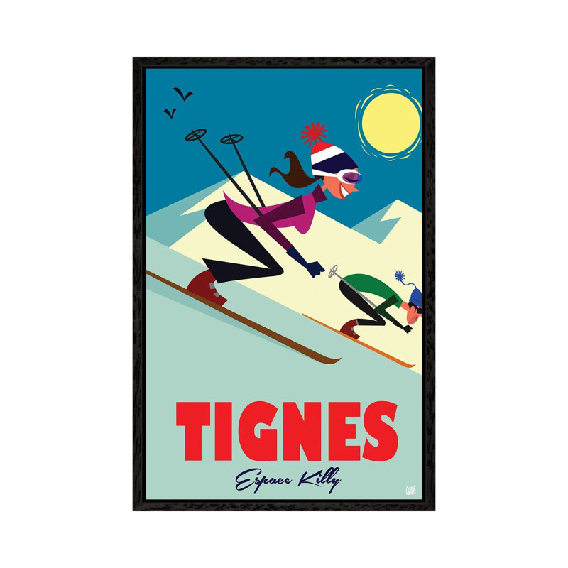 Tignes Espace Killy by Gary Godel - Floater Frame Gallery-Wrapped Canvas Giclée on Canvas, 66.04 cm H x 45.72 cm W, Black