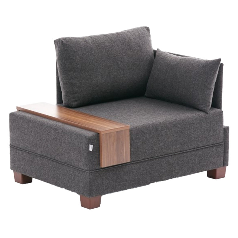 Nane Polyester & Cotton 39.37'' Reception Loveseat, Anthracite