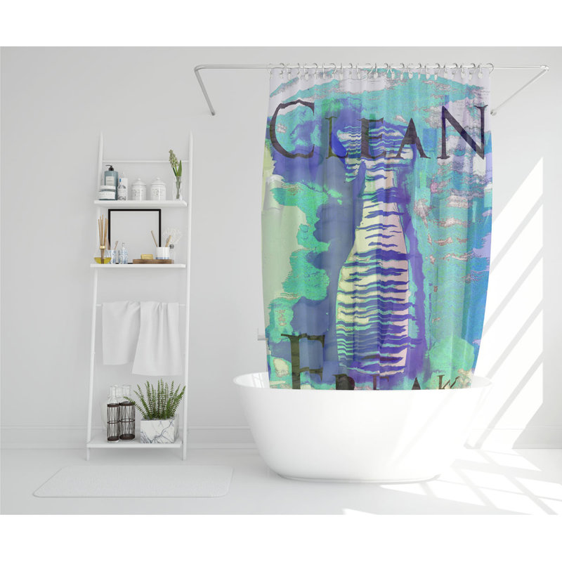 Clean Freak Blue Designer Shower Curtain