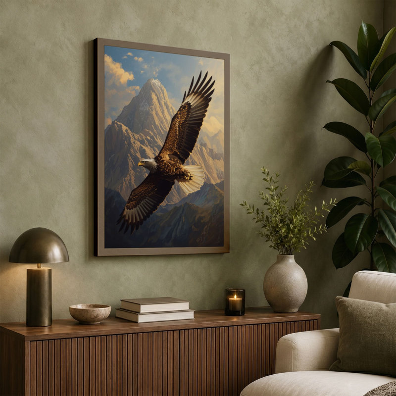 Soaring Eagle Coastal - Wrapped Canvas, 30x20 - 76.2 x 50.8 cm, Black Border