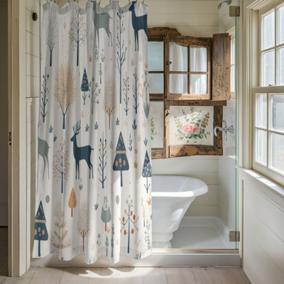 Scandi Snow Art - 1 Piece Standard Shower Curtain