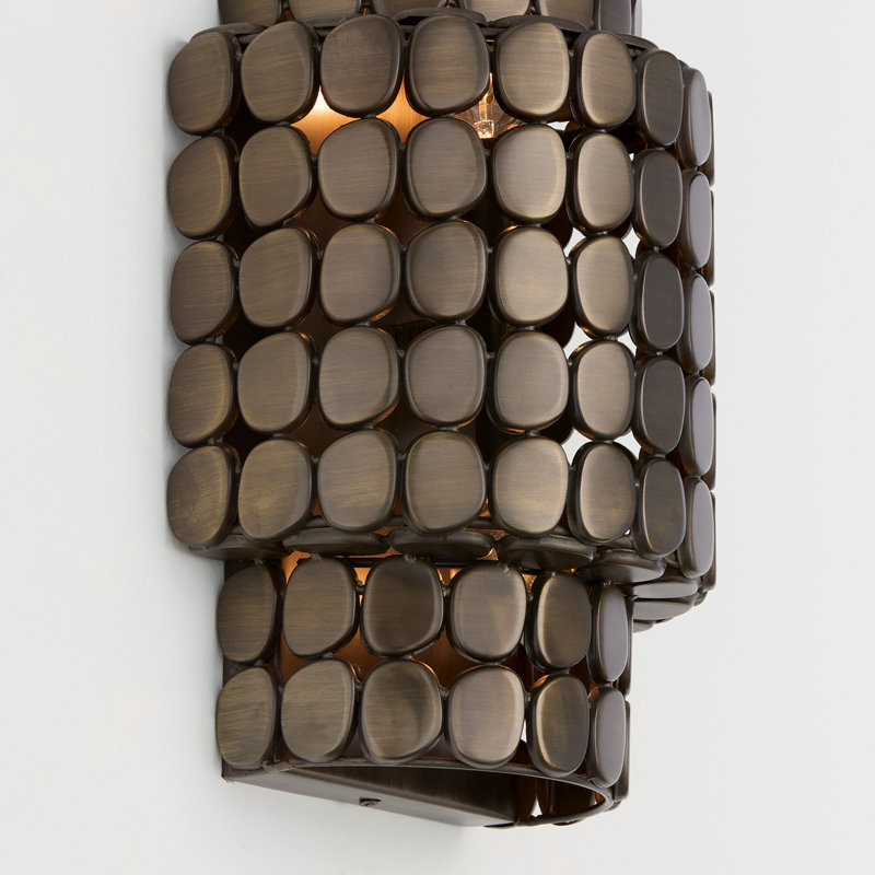 Eliana Dark Brass Tiered Cylindrical Wall Sconce