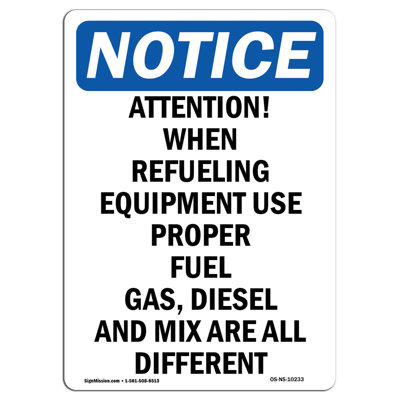 Attention! When Refueling Equipment Sign