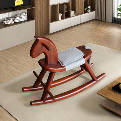 Natural rosewood horse rocking chair