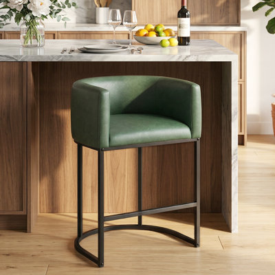 Upholstered Counter Stool PU Leather Barstool