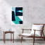 Impression d'art mural abstrait géométrique bleu profond-1899208945
