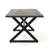 Rolando Outdoor Aluminum Dining Table With Steel Frame, Brown / Black