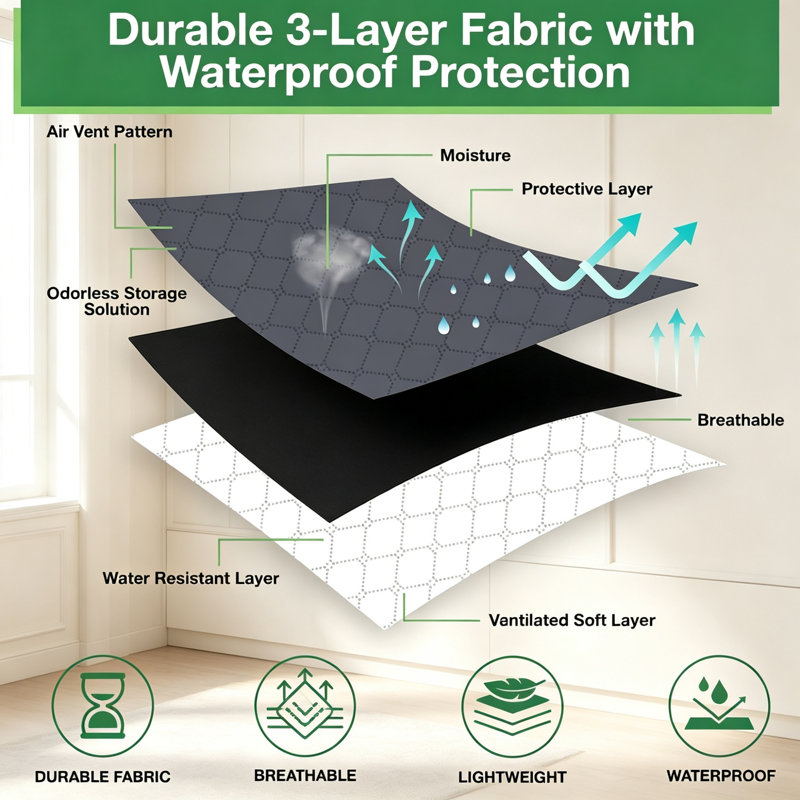6‑Pack Large 90L Foldable Fabric Storage Bags with Lids & Reinforced Handles, Breathable Thick‑Fabric Clothing Organiser Boxes with Zips, for Comforters, Blankets & Bedding