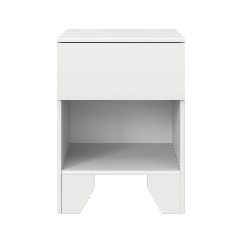 Boyd Sleep Anzio One Drawer Modern Nightstand, Anzio, White