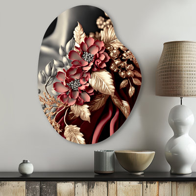 Sunderland - Floral Pear Shape Assymterical Metal Wall Art